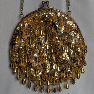3 for $30 Vintage 80s gold beaded bag